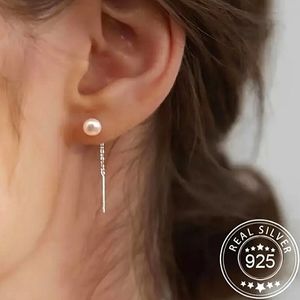 S925 Freshwater Pearl Zero Stud Earrings